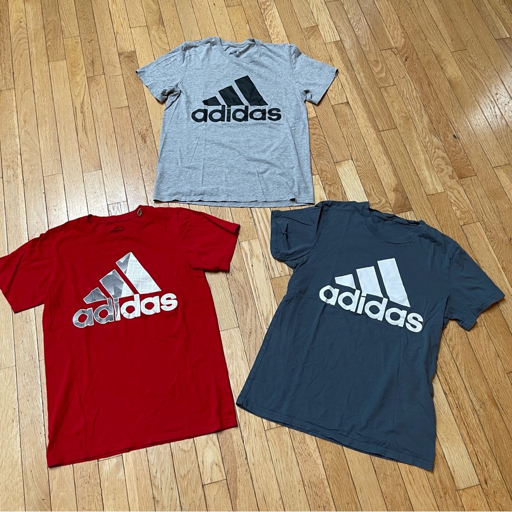 3 Men’s Adidas Tshirts, Sz S, EUC